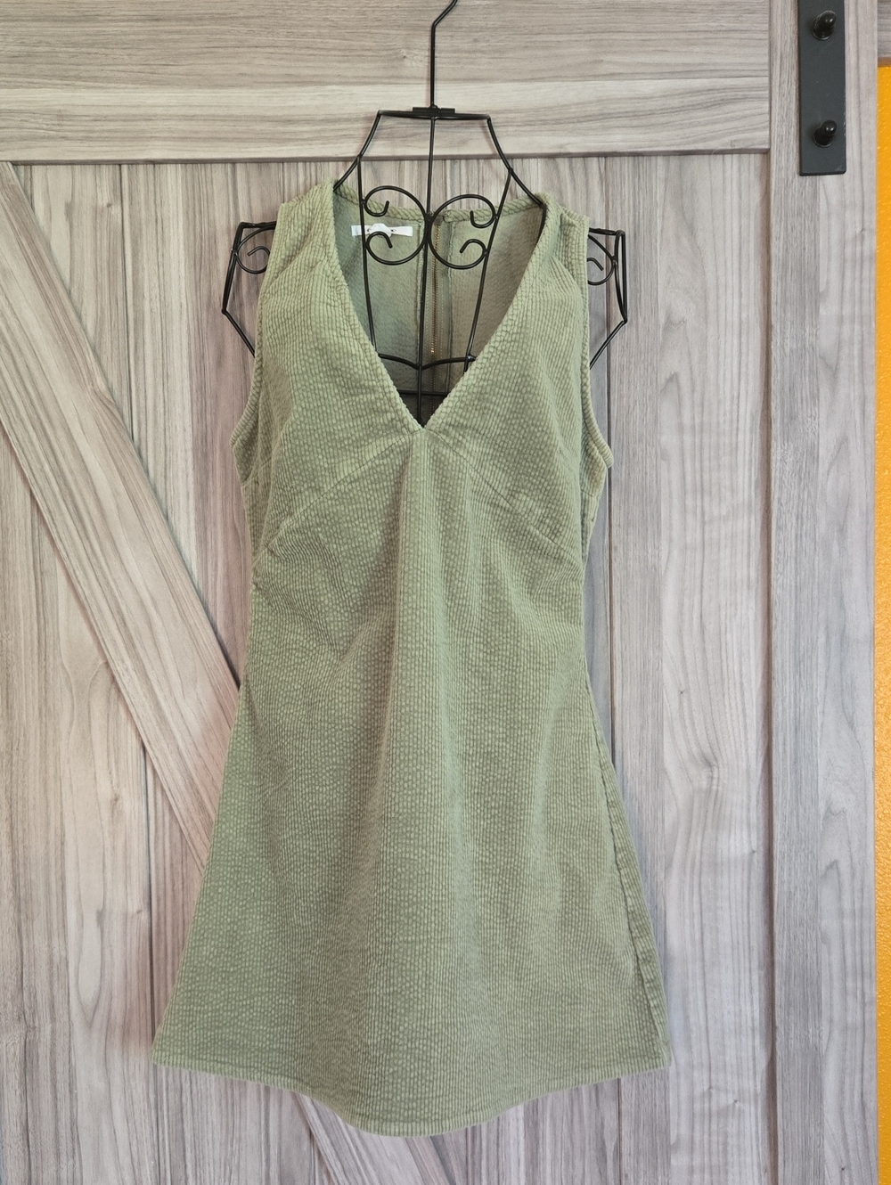 O'Neill Olive Green Textured V-Neck Sleeveless Dress